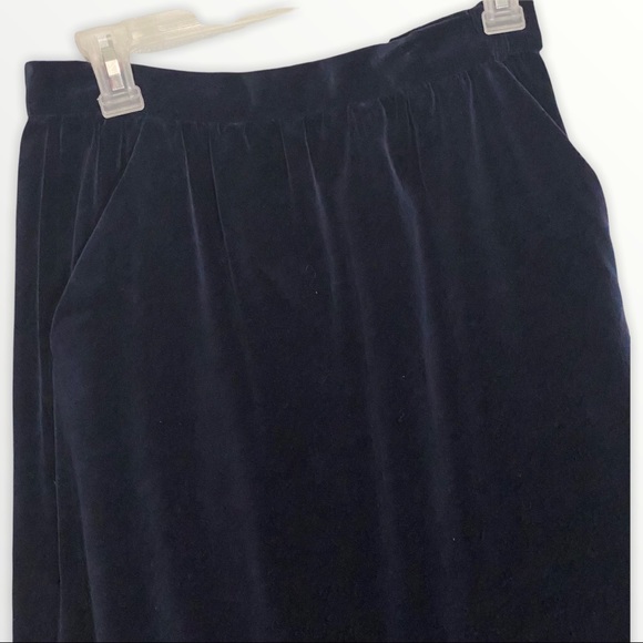 Vintage Velvet Skirt Midnight Blue Size Small Side Closure - Picture 2 of 4